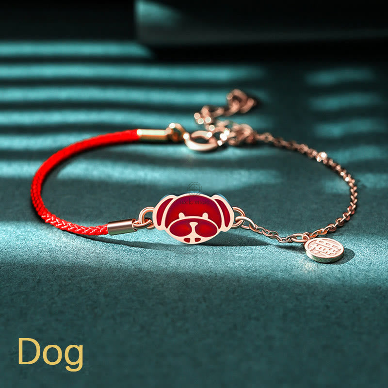 Luck Muse 925 Sterling Silver Color-Changing Chinese Zodiac Lucky Protection Red String Bracelet - Image 25