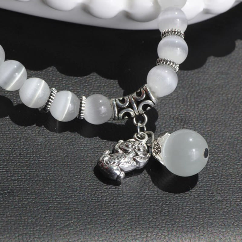 Luck Muse Cat's Eye Pixiu Triple Wrap Bracelet - Energizing Support - Image 6