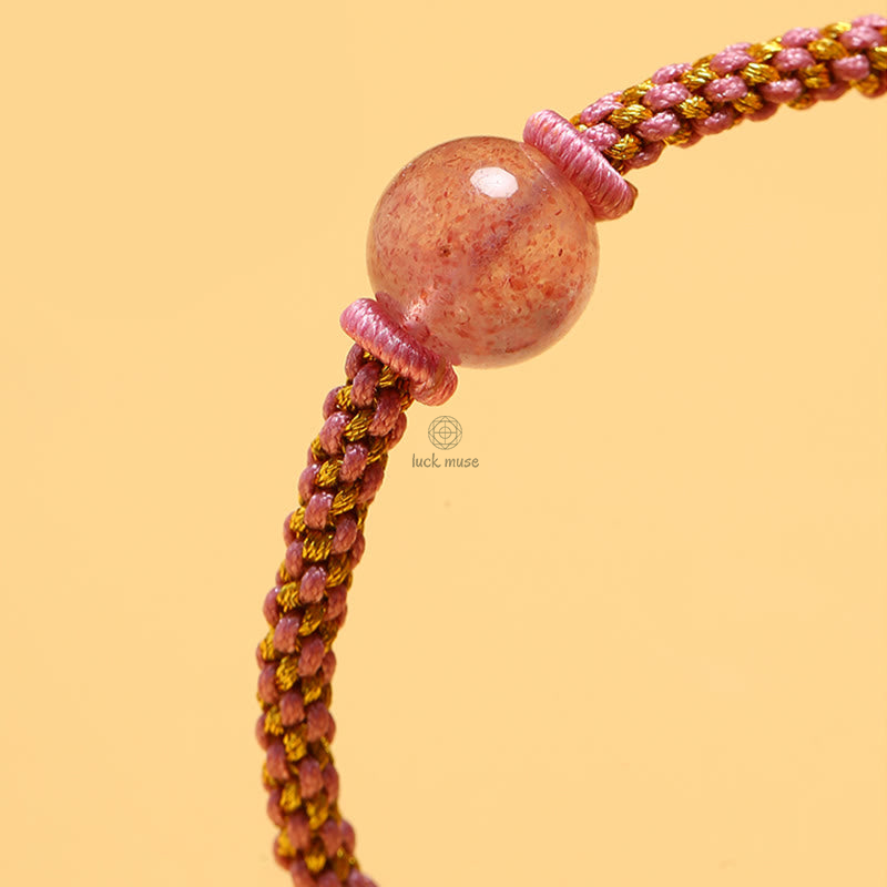 Handmade Natural Stone Bracelet with Red Agate, Amethyst, Rutilated Quartz, Pink Crystal Beads - Image 29