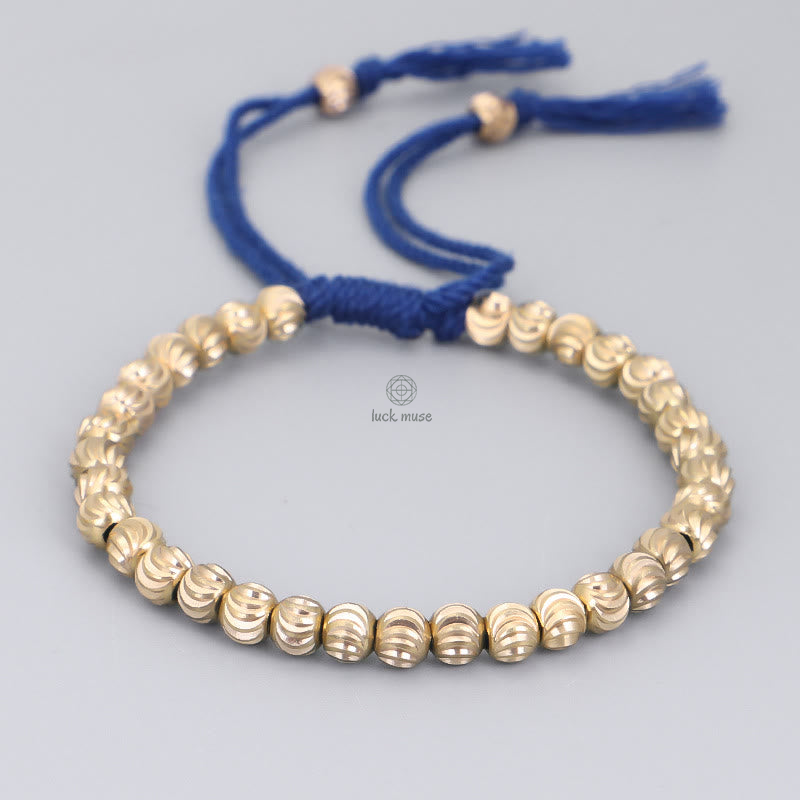 Tibetan Handmade Copper Bead Bracelet for Luck and Protection - Image 3