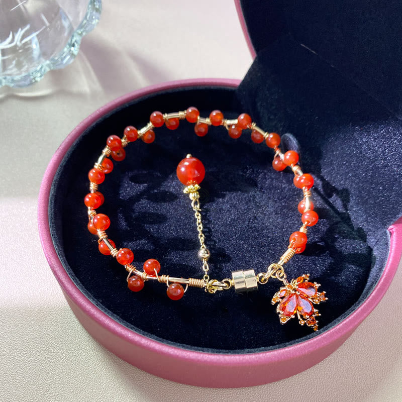 Luck Muse Red Maple Leaf Lucky Charm Bracelet - Image 14