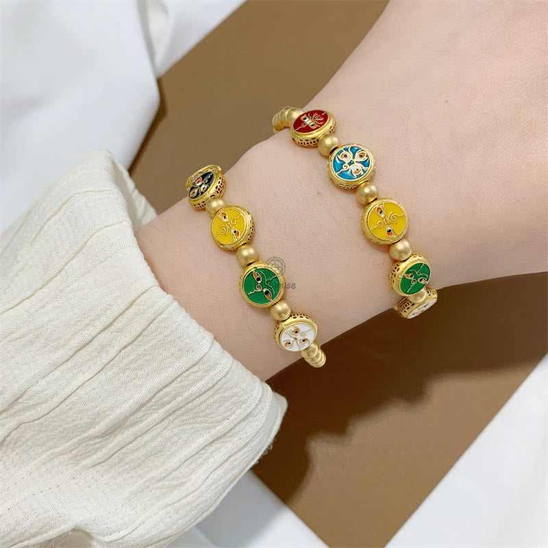 Tibetan Five Wealth Deities Copper Beads Bracelet - Image 10
