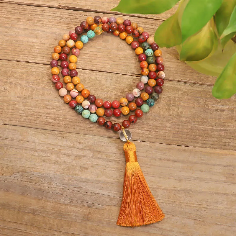 Luck Muse 108 Mala Beads for Emotional Growth Bracelet with Tassel Necklace Pendant - Image 8