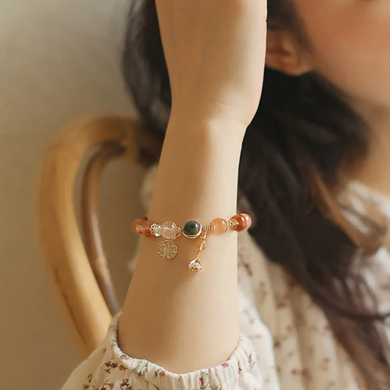 Natural Multicolored Rutilated Quartz Eight-Pointed Star Flower Bracelet - Image 4