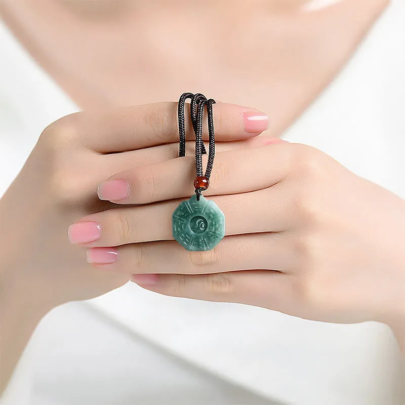 Luck Muse Natural Jade Feng Shui Bagua Yin Yang Necklace for Prosperity - Image 8