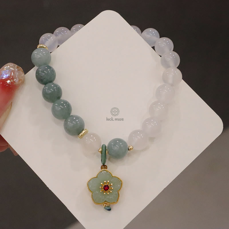 Lotus Flower White Agate Luck Muse Protection Bracelet - Image 8