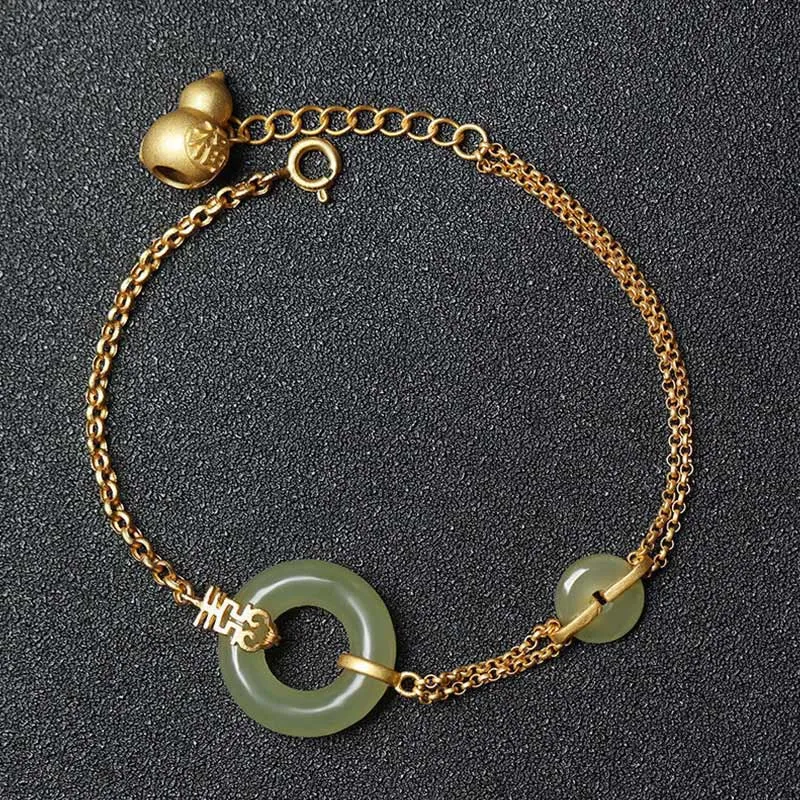 Round Jade Fu Character Prosperity Bracelet