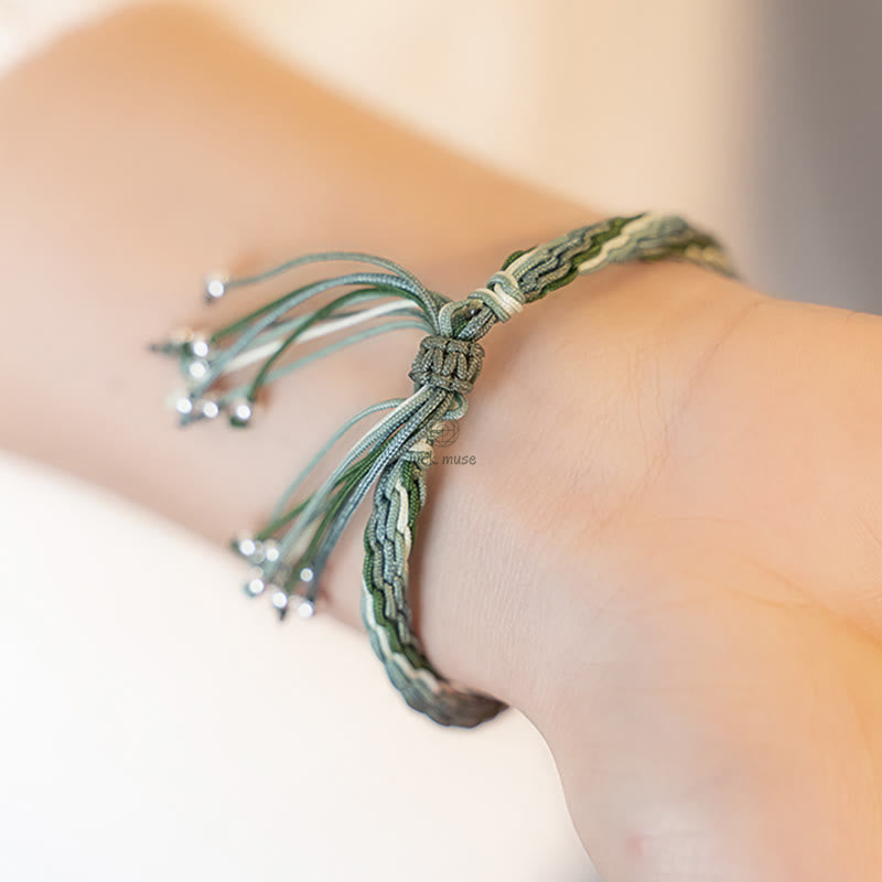 Bamboo Samsara Knot White Jade Bracelet for Wealth, Luck, and Strength - Image 5
