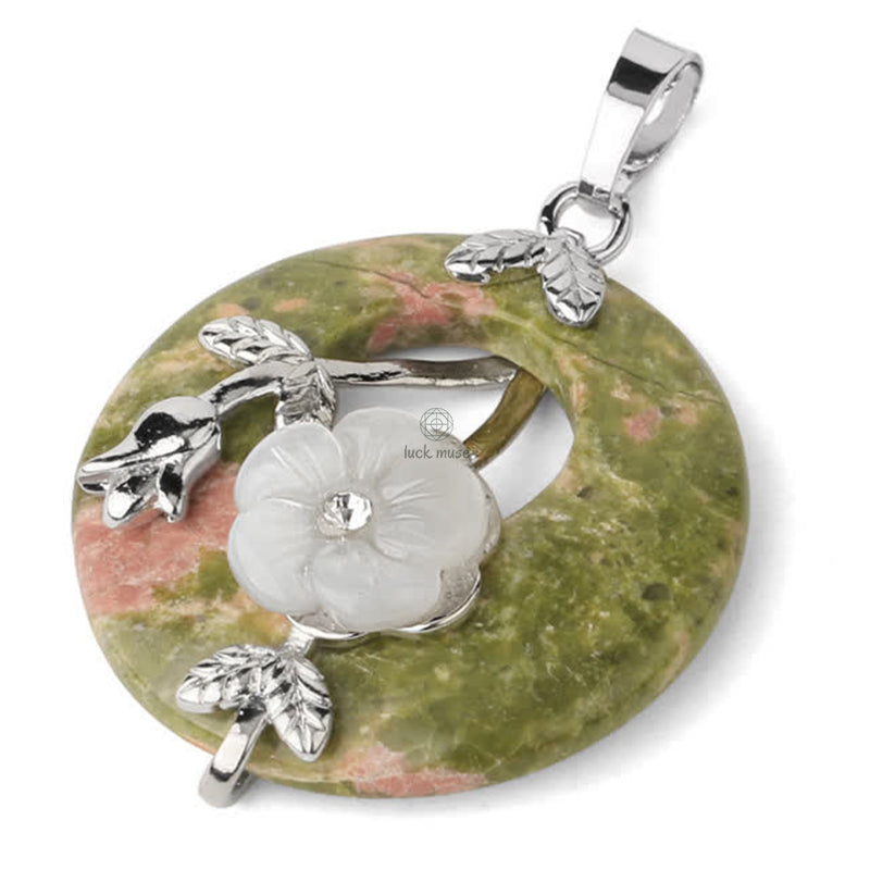 Luck Muse Crystal Amethyst Green Aventurine Flower Healing Necklace Pendant - Image 20