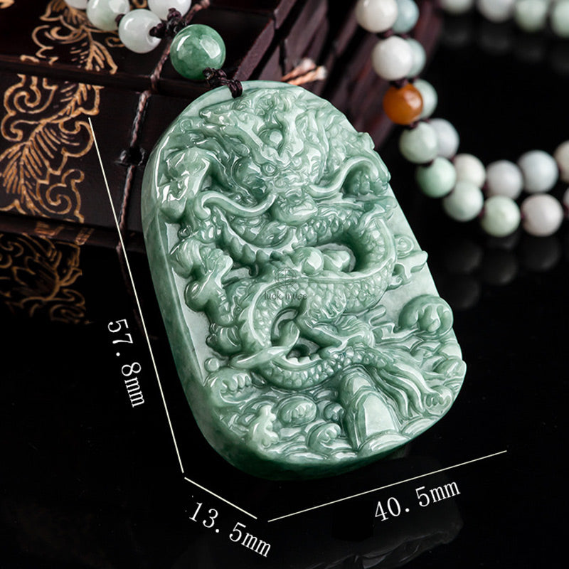 Chinese Dragon Jade Prosperity Necklace Pendant - Image 8