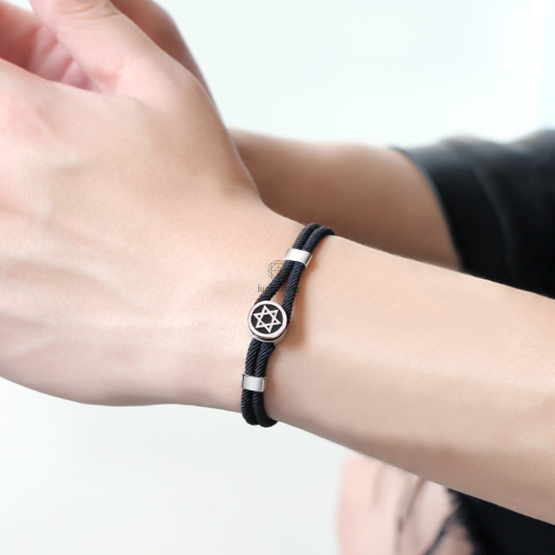 Luck Muse 925 Sterling Silver Hexagram Calm Balance String Bracelet - Image 4