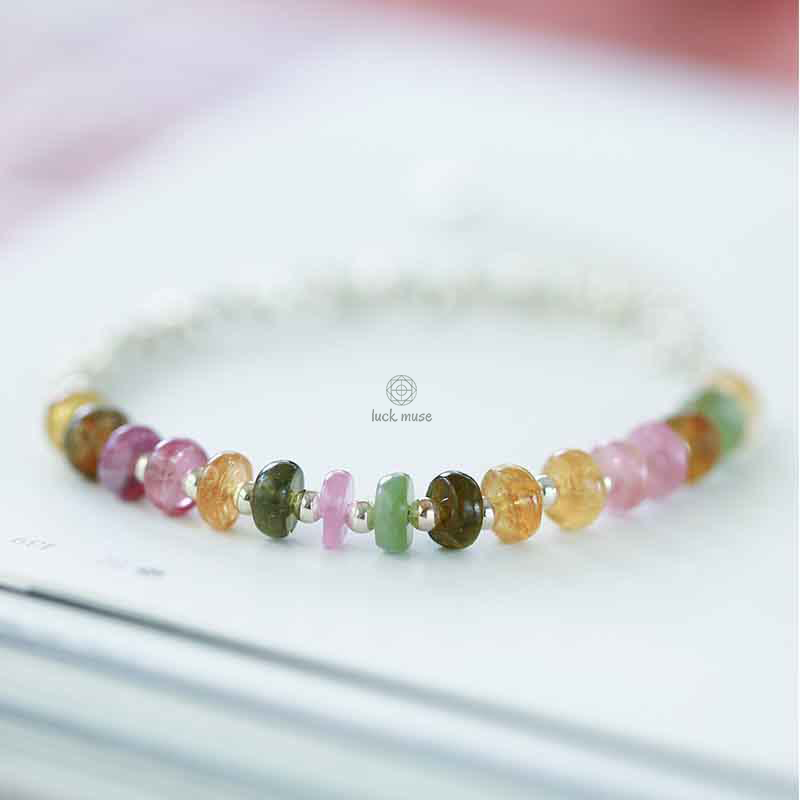 Luck Muse 925 Silver Blue Jade Tourmaline Amber Confidence Blessing Bracelet - Image 14