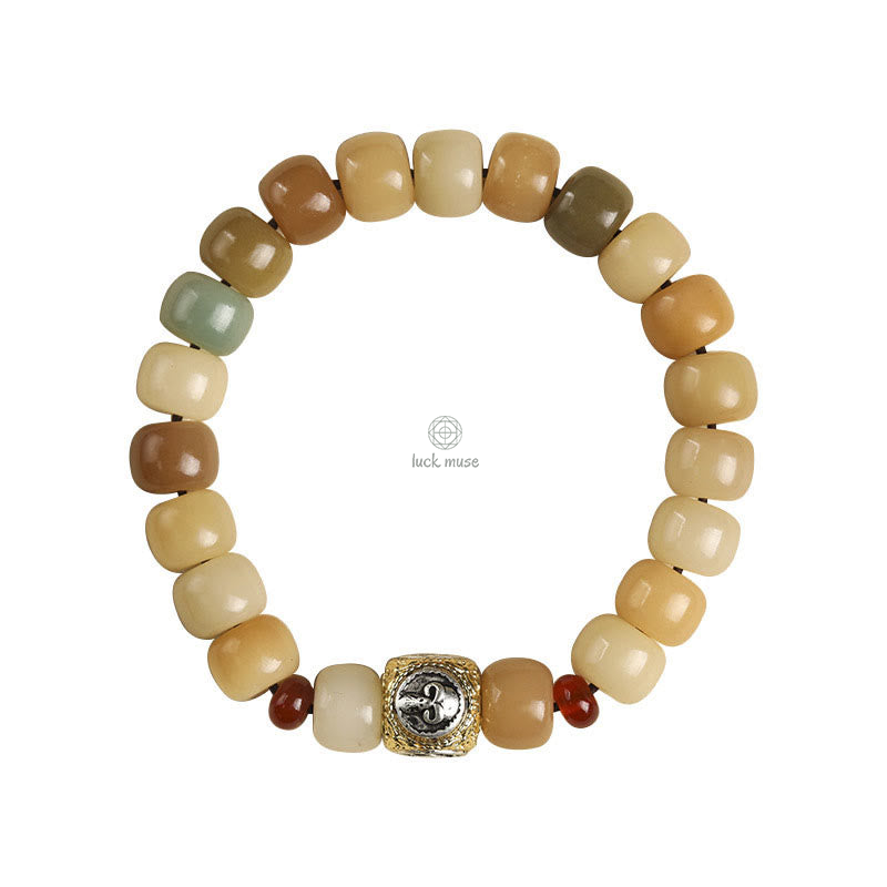 Bodhi Seed Om Mani Padme Hum Wisdom Bracelet with Buddhist Citipati Design - Image 4