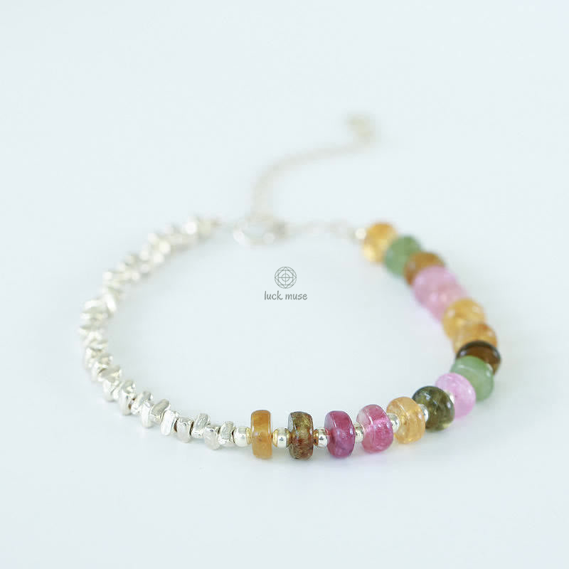 Luck Muse 925 Silver Blue Jade Tourmaline Amber Confidence Blessing Bracelet - Image 13