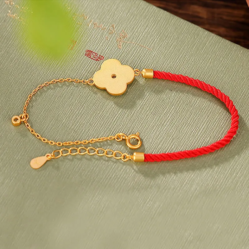 Gold-Plated Sterling Silver Luck Muse Four Leaf Clover Zircon Bracelet - Image 5
