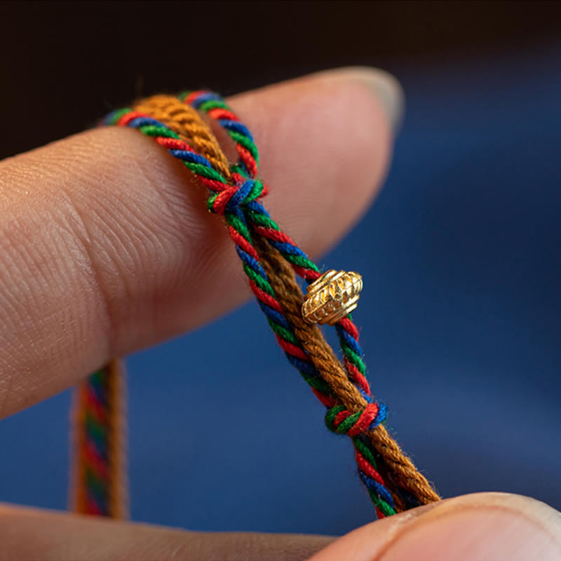 Handmade Tibetan Om Mani Padme Hum Prayer Wheel Bracelet for Protection and Strength - Image 8