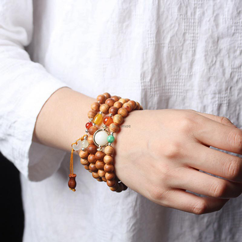 Rosewood Tibetan Mala Healing Necklace Bracelet by Luck Muse Shop - Image 6