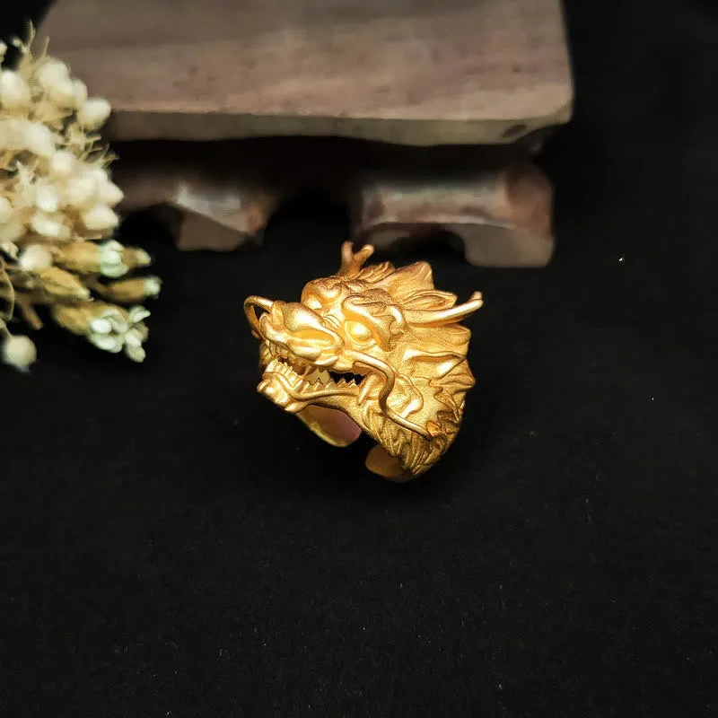 Golden Dragon Protection Ring with Luck Muse Luck - Image 4