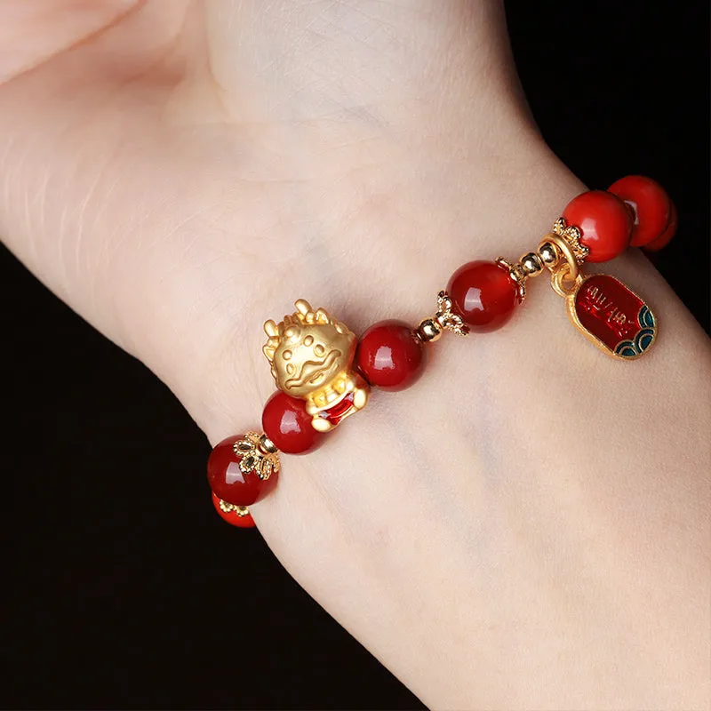 Year of The Dragon Cinnabar Ingot Protection Bracelet by Luck Muse Shop - Image 4