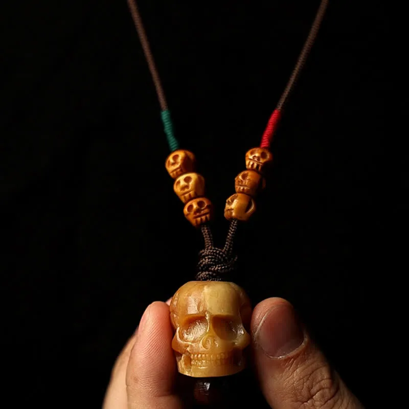 Tibetan Camel Bone Skull Protection Necklace Pendant - Luck Muse - Image 4
