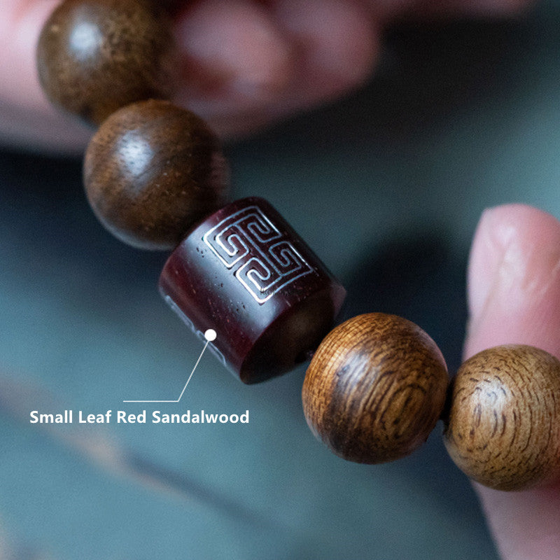 Tarakan Agarwood Amber Red Agate Laughing Buddha Meditation Bracelet - Image 18