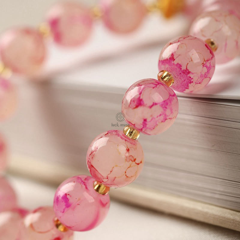 Blessing Harmony Liuli Glass Bead Buddha Bracelet - Image 5