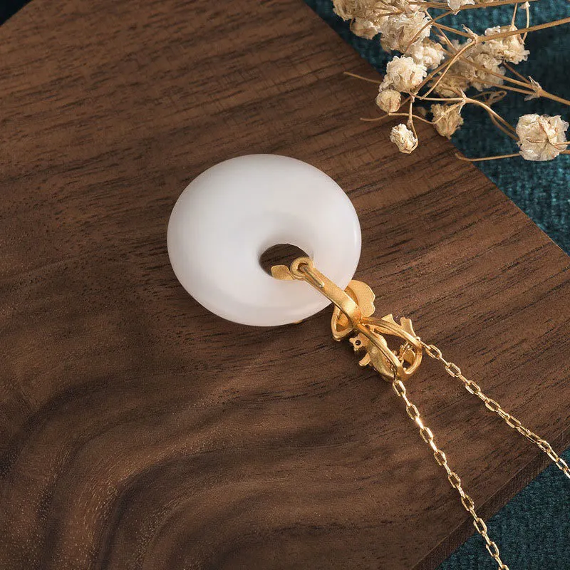 White Jade Koi Fish Prosperity Necklace - Luck Muse - Image 4