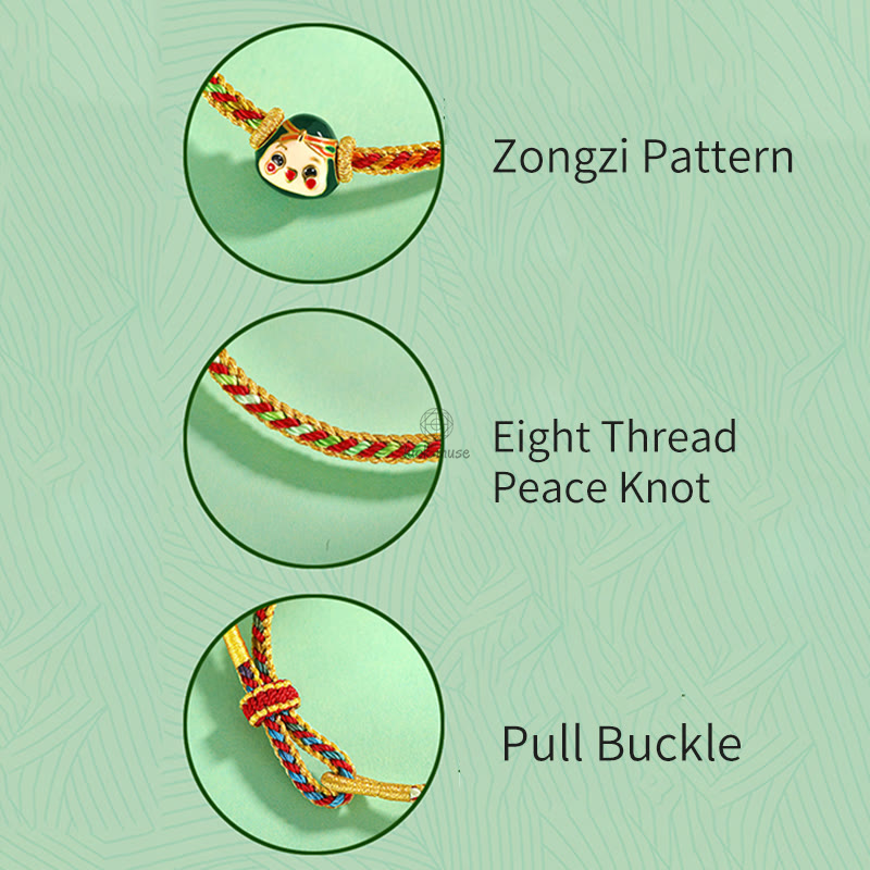Luck Muse Handcrafted Lucky Zongzi Pattern Bracelet - Image 7