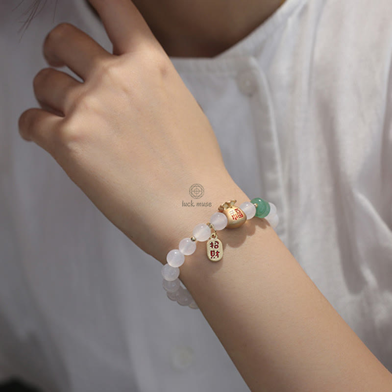 Luck Muse Natural Agate Money Bag Bracelet - Image 5