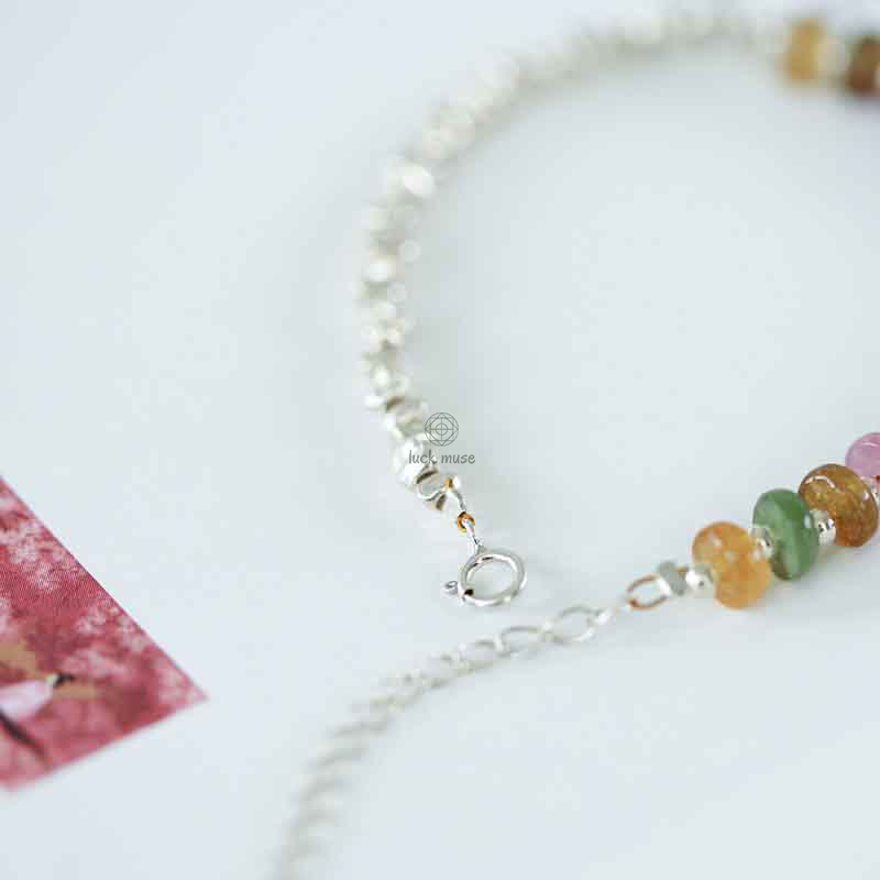 Luck Muse 925 Silver Blue Jade Tourmaline Amber Confidence Blessing Bracelet - Image 15