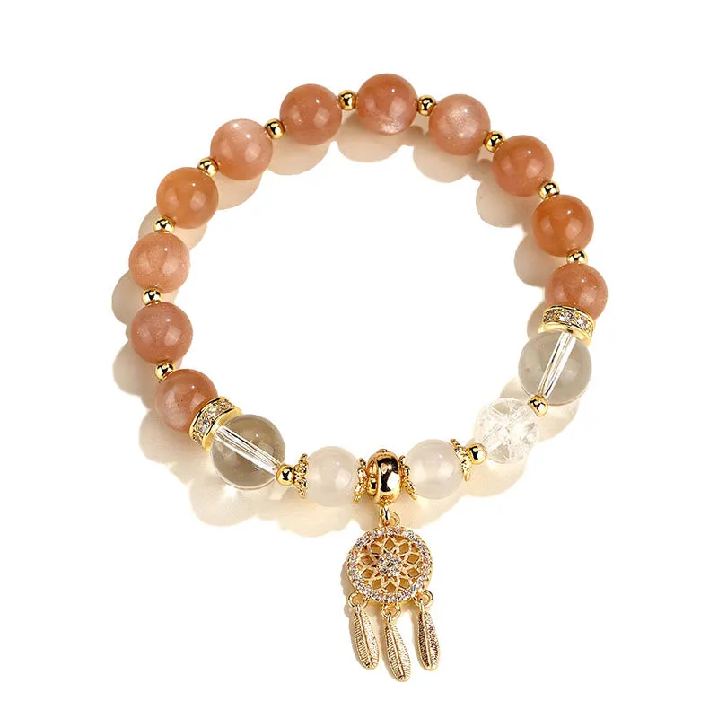 Green Strawberry Quartz Amethyst Crystal Dreamcatcher Bracelet for Healing with Luck Muse - Image 19