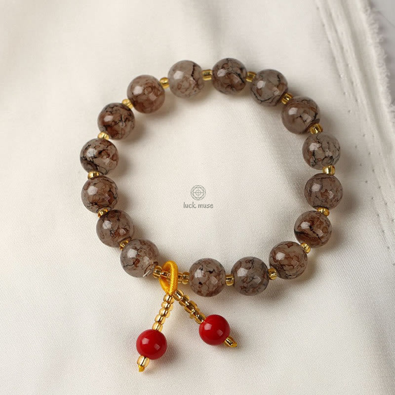 Blessing Harmony Liuli Glass Bead Buddha Bracelet - Image 6