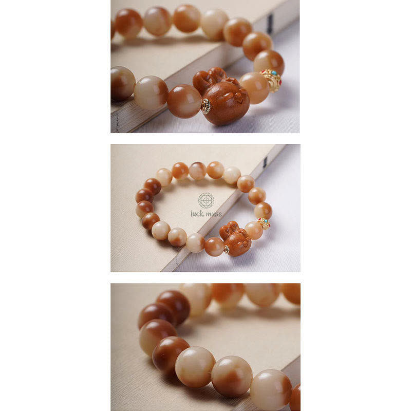 Natural Bodhi Seed Rabbit Peace Bracelet - Image 6