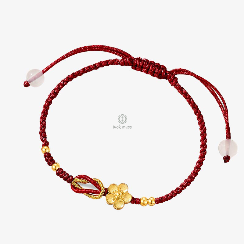 Handmade 925 Sterling Silver Sakura Chalcedony Luck Bracelet with Cherry Blossom Accents - Image 6