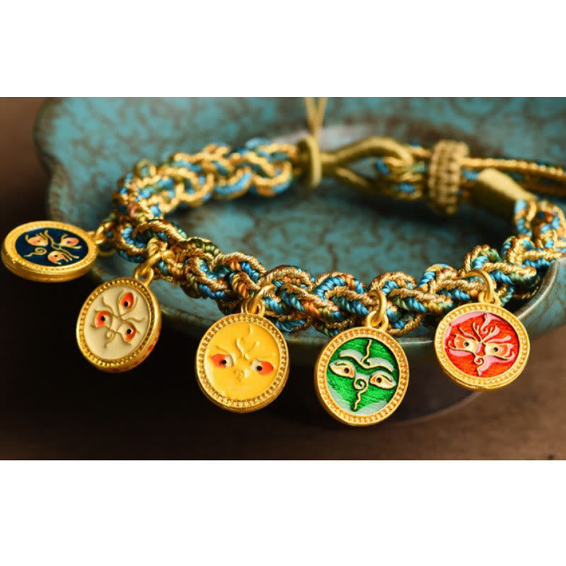 Tibetan Five Wealth & Luck Handcrafted Braid String Bracelet from Luck Muse Shop - Image 6