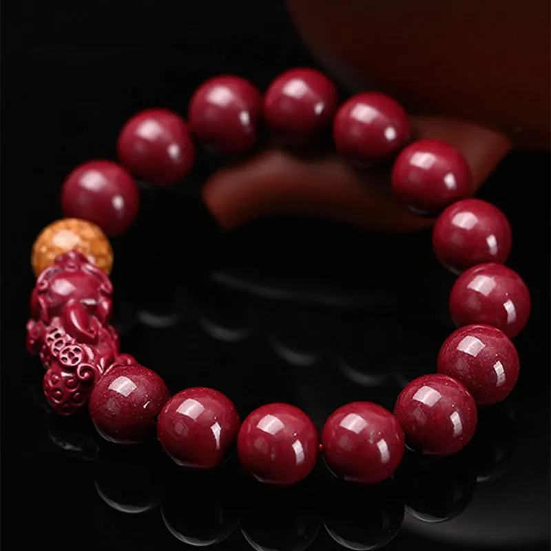 Tibetan Cinnabar Pixiu Bracelet for Peace and Calm - Image 3