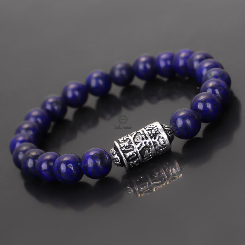 Luck Muse Natural Beaded Bracelet with Lazurite, Pietersite, Unakite, and Om Mani Padme Hum - Image 8