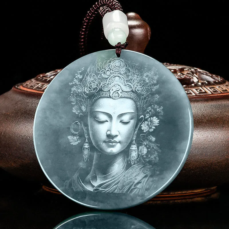 Luck Muse Kwan Yin Avalokitesvara Jade Abundance Necklace - Image 2