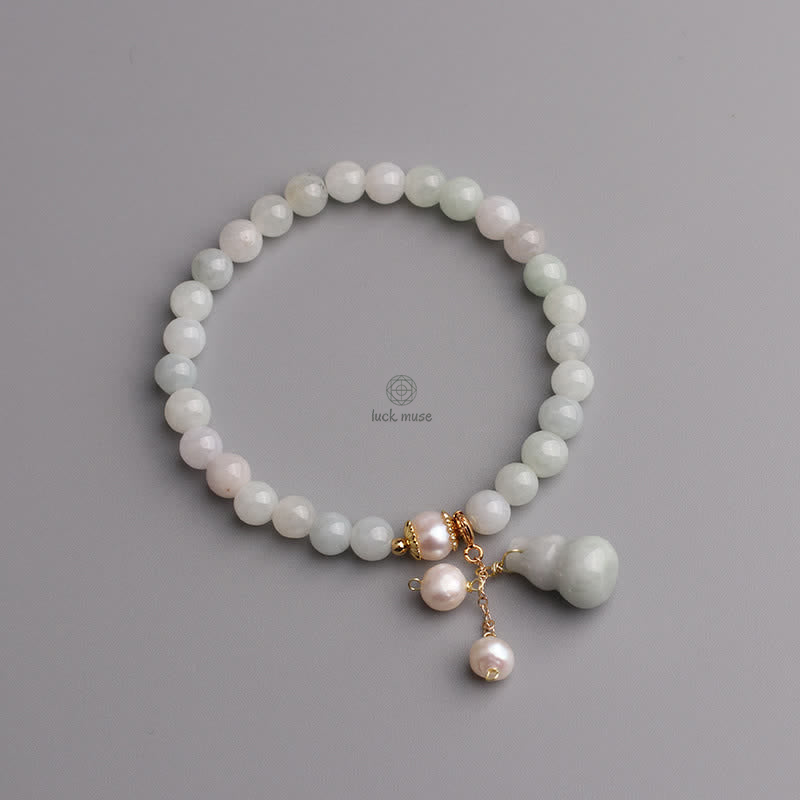 Natural Jade Pearl Gourd Prosperity Luck Bracelet by Luck Muse Shop - Image 8