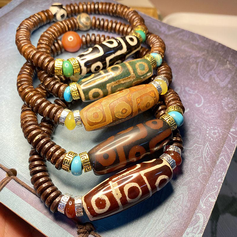 Tibetan Nine-Eye Dzi Bead Wealth Bracelet from Luck Muse Shop - Image 8