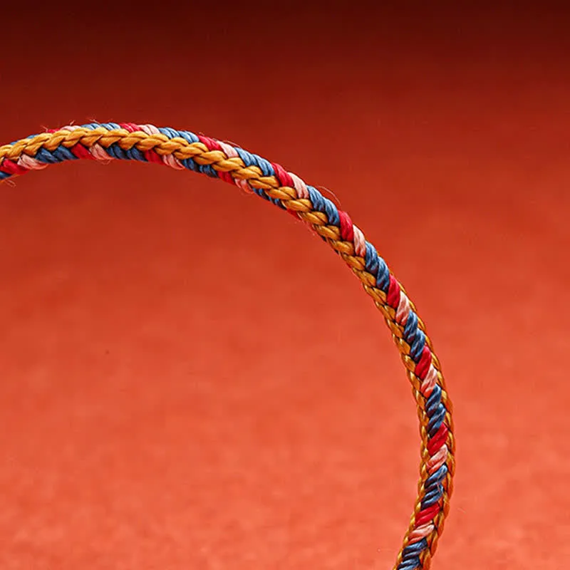 Handmade Dunhuang Color Samsara Knot Luck Reincarnation Knot Braid String Bracelet - Image 5