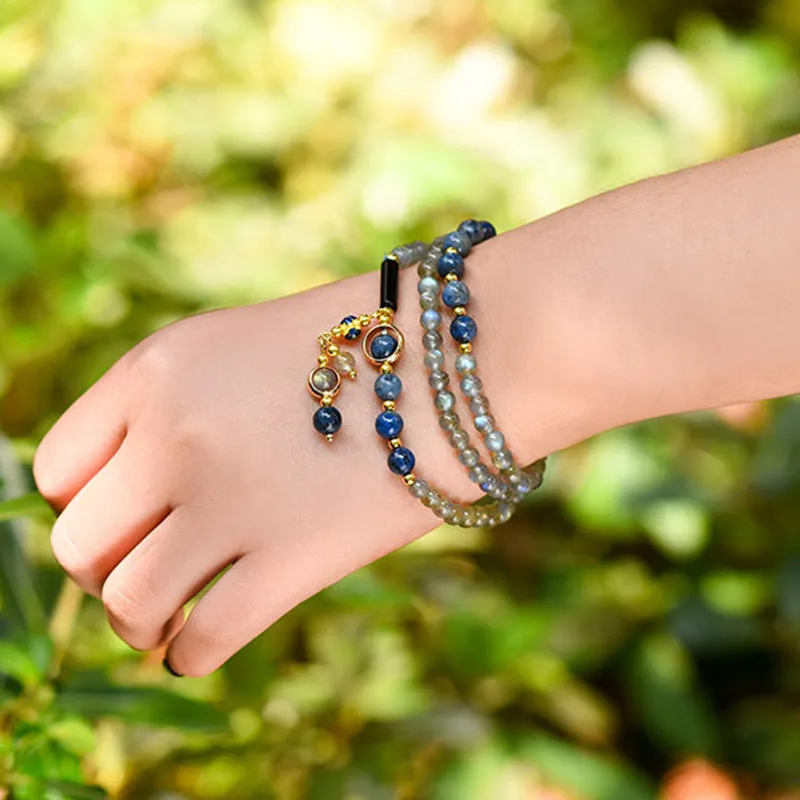 Luck Muse Moonstone Lazurite Healing Bracelet - Image 9