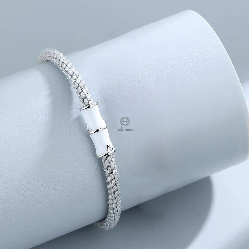 Bamboo Pattern Healing Couple Bracelet with Luck Muse - Image 16