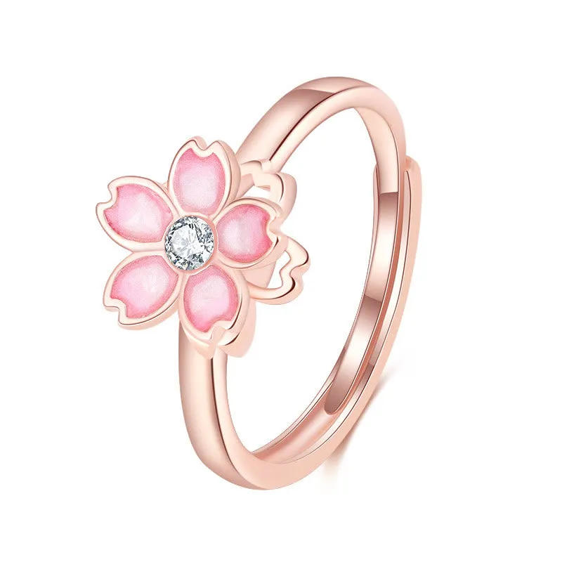 Luck Muse 925 Sterling Silver Cherry Blossom Blessing Bracelet with Rotating Ring - Image 17