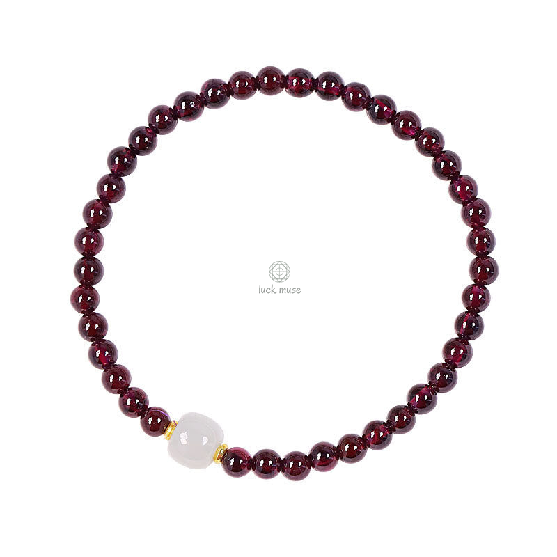 Luck Muse Garnet Jade Bead Purification Bracelet - Image 10