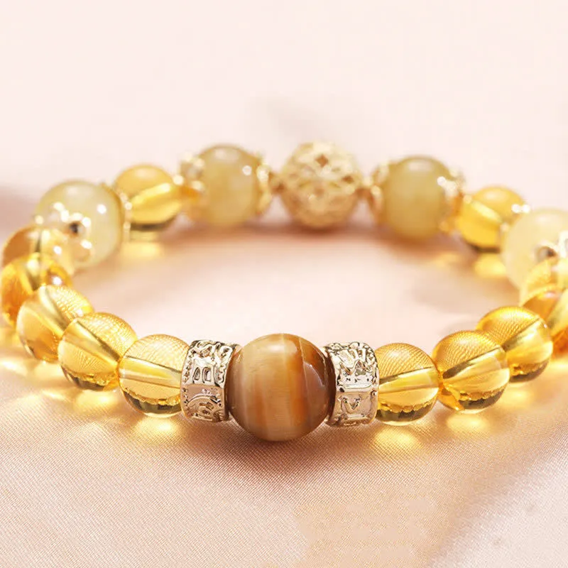 Buddha Citrine Beaded Bracelet for Generosity and Prosperity - Image 4
