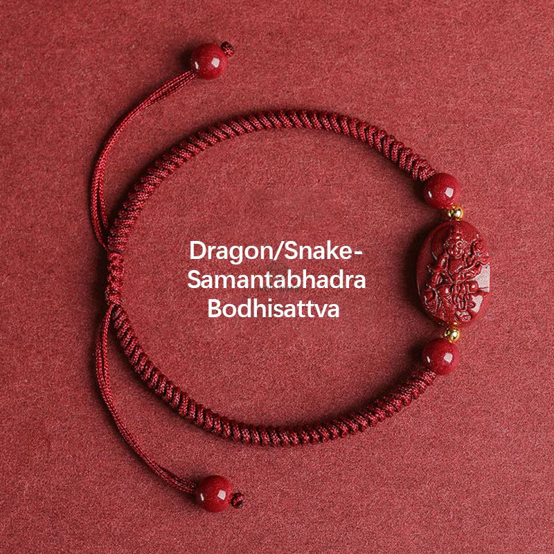 Natal Buddha Cinnabar Chinese Zodiac Rope Bracelet with Luck Muse - Evil Spirits Protection - Image 6