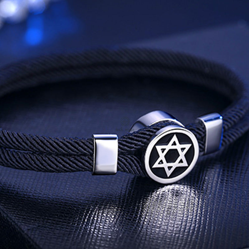 Luck Muse 925 Sterling Silver Hexagram Calm Balance String Bracelet - Image 9