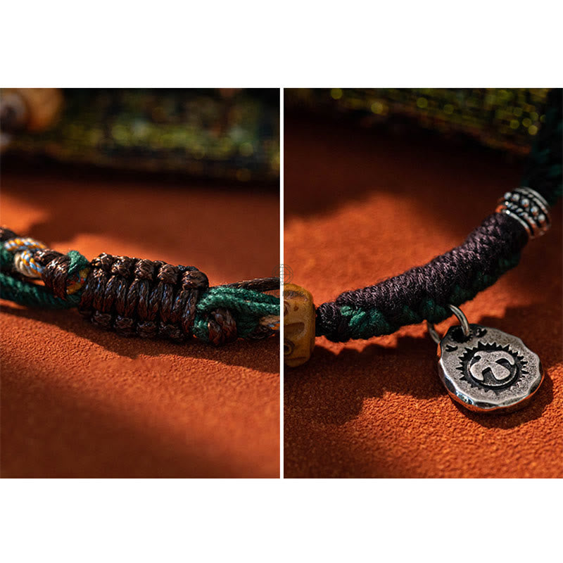 Tibetan Dzi Bead Agate and Yak Bone Wealth Bracelet - Image 9
