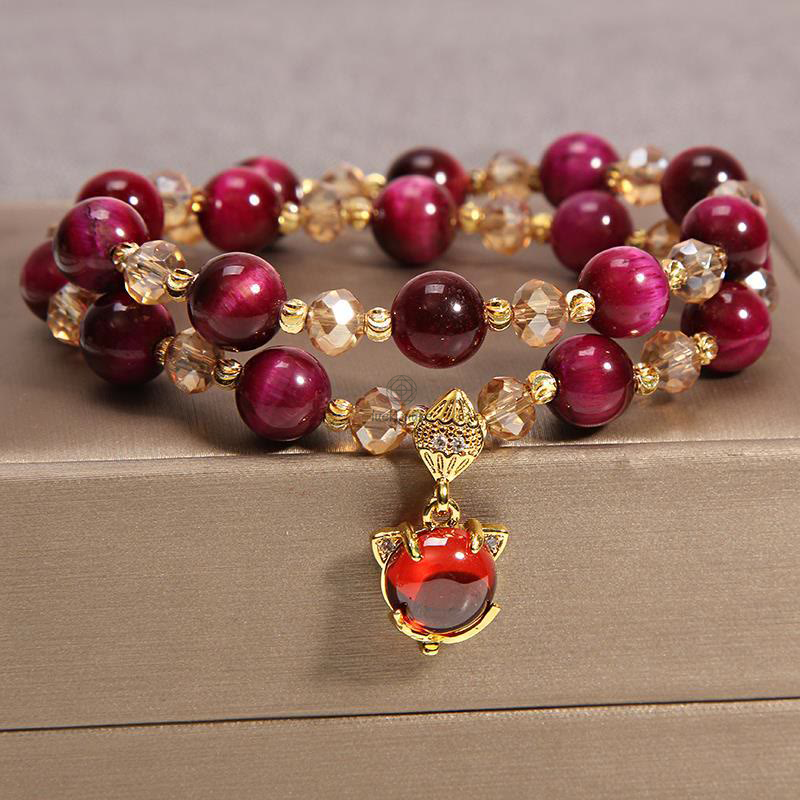 Tiger Eye Pixiu Fox Protection Double Wrap Bracelet - Image 11